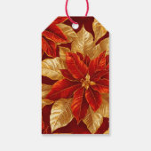 美しいヴィンテージレッド金ゴールドポインセティアスクリスマス ギフトタグ (裏面)
