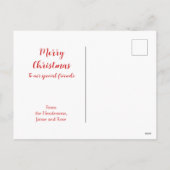 美しいヴィンテージレッド金ゴールドポインセティアスクリスマス シーズンポストカード (裏面)