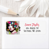 美しいヴィンテージレディ紙コラージュ新聞 ラベル (インサイチュ)