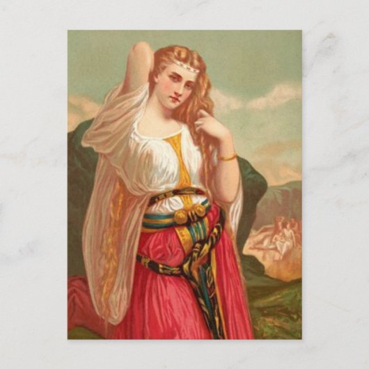 美しいヴィンテージレディ ポストカード (正面)