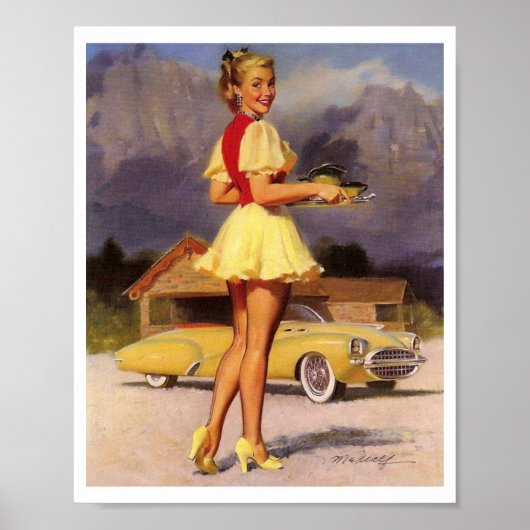 美しいヴィンテージレトロピンアップガールポスター ポスター (正面)
