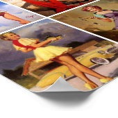 美しいヴィンテージレトロピンアップガールマウスパッド ポスター (角)