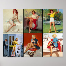 美しいヴィンテージレトロピンアップガールマウスパッド ポスター