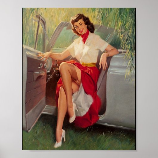 美しいヴィンテージレトロピンアップガール ポスター (正面)