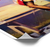 美しいヴィンテージレトロピンアップガール ポスター (角)