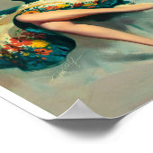 美しいヴィンテージレトロピンアップガール ポスター (角)