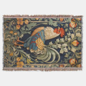 美しいヴィンテージロスターウィリアムインスパイアモリス スローブランケット (正面)