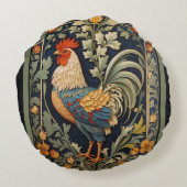 美しいヴィンテージロスターウィリアムインスパイアモリス ラウンドクッション (裏面)