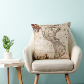 美しいヴィンテージ北アメリカ地図アート クッション (椅子)