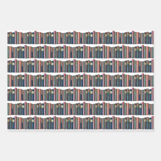 美しいヴィンテージ古い本、本の棘 ラッピングペーパーシート (正面)