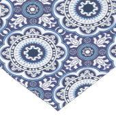 💙🤍美しいヴィンテージ地中海のアズレホス ショートテーブルランナー (コーナー)