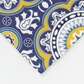 💙💛美しいヴィンテージ地中海のアズレホス フリースブランケット (角)