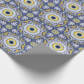 💙💛美しいヴィンテージ地中海のアズレホス ラッピングペーパー (角)