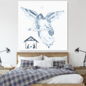 美しいヴィンテージ天使とメッセージ キャンバスプリント (インサイチュ (寝室))