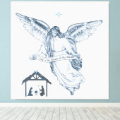 美しいヴィンテージ天使とメッセージ キャンバスプリント (インサイチュ (ウッドフロア))