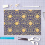 美しいヴィンテージ天日模様 薄葉紙 (クラフト)