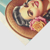 美しいヴィンテージ女性イラストレーション 薄葉紙 (詳細)