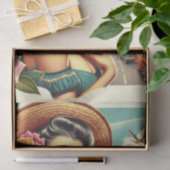 美しいヴィンテージ女性イラストレーション 薄葉紙 (ギフト)