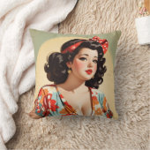 美しいヴィンテージ女性レトロピンアップ クッション (ブランケット)