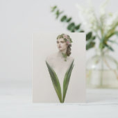 美しいヴィンテージ女性花葉書 ポストカード (スタンド正面)