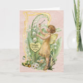 美しいヴィンテージ妖精の誕生日カードのための母親 カード (正面)
