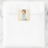 美しいヴィンテージ小さな女の子祈ズロザリオ スクエアシール (バッグ)