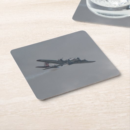 美しいヴィンテージ戦時の航空機コースターセット スクエアペーパーコースター (アングル)
