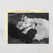 美しいヴィンテージ新郎新婦はがき ポストカード (正面/裏面)