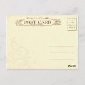 美しいヴィンテージ新郎新婦はがき ポストカード (裏面)