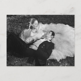 美しいヴィンテージ新郎新婦はがき ポストカード