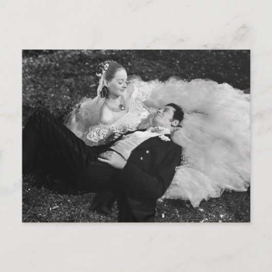 美しいヴィンテージ新郎新婦はがき ポストカード (正面)