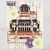 美しいヴィンテージ旅行スーツケーススクラップブック作り (正面)