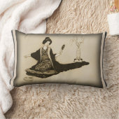 美しいヴィンテージ日本のスケッチ、芸者枕 ランバークッション (ブランケット)