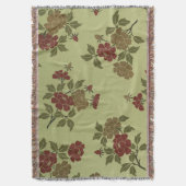 美しいヴィンテージ日本のフローラ スローブランケット (正面縦)