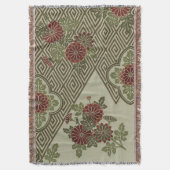 美しいヴィンテージ日本のフローラ スローブランケット (正面縦)
