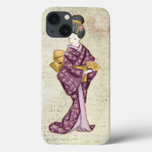 美しいヴィンテージ日本の芸者 Case-Mate iPhoneケース (裏面)