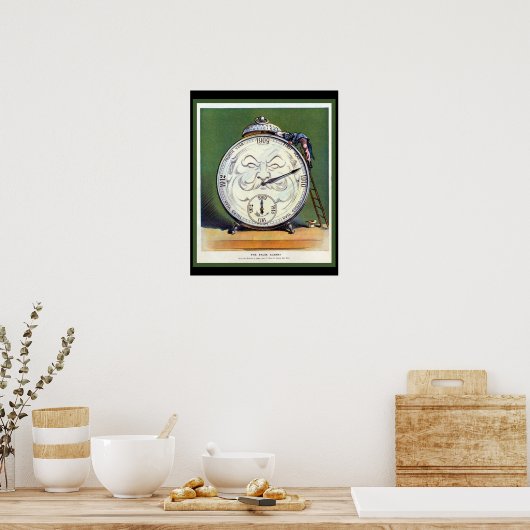 美しいヴィンテージ時計のポスター1909政治ユーモア ポスター (キッチン)
