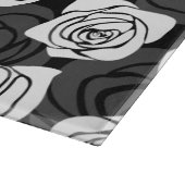 美しいヴィンテージ白黒のバラ カッティングボード (角)