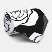 美しいヴィンテージ白黒のバラ ネクタイ (ロール)