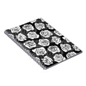 美しいヴィンテージ白黒のバラ ノートブック (右側)