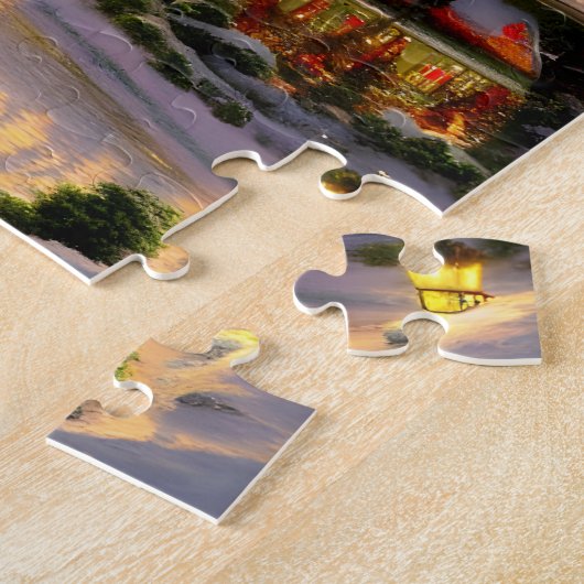 美しいヴィンテージ祝タウンのクリスマス ジグソーパズル (側面)