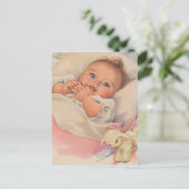 美しいヴィンテージ笑顔ベビー ポストカード (スタンド正面)
