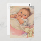 美しいヴィンテージ笑顔ベビー ポストカード (正面/裏面)