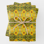 美しいヴィンテージ素朴ひまわり模様 ラッピングペーパーシート (インサイチュ)