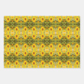 美しいヴィンテージ素朴ひまわり模様 ラッピングペーパーシート (正面)