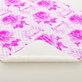 美しいヴィンテージ紫フローラ シェルパブランケット (3/4)