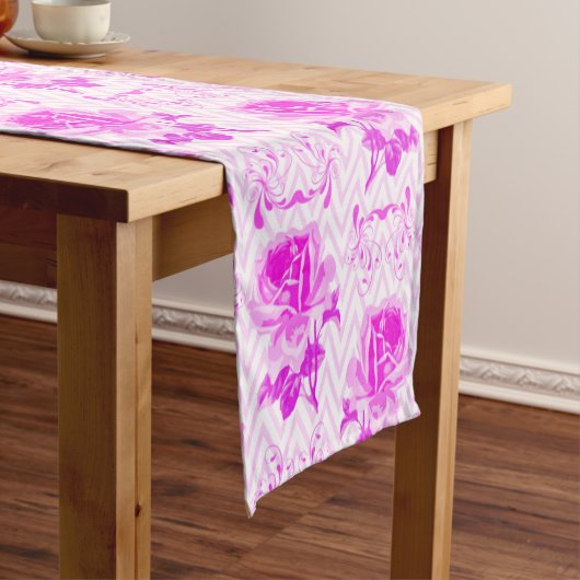 美しいヴィンテージ紫フローラ ショートテーブルランナー (インサイチュ)