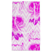 美しいヴィンテージ紫フローラ スモールペーパーバッグ (正面)