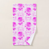 美しいヴィンテージ紫フローラ バスタオルセット (ハンドタオル)