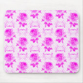 美しいヴィンテージ紫フローラ マウスパッド (正面)